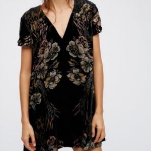 Free People NWOT Acting Single Velvet Mini Dress Sz Small
